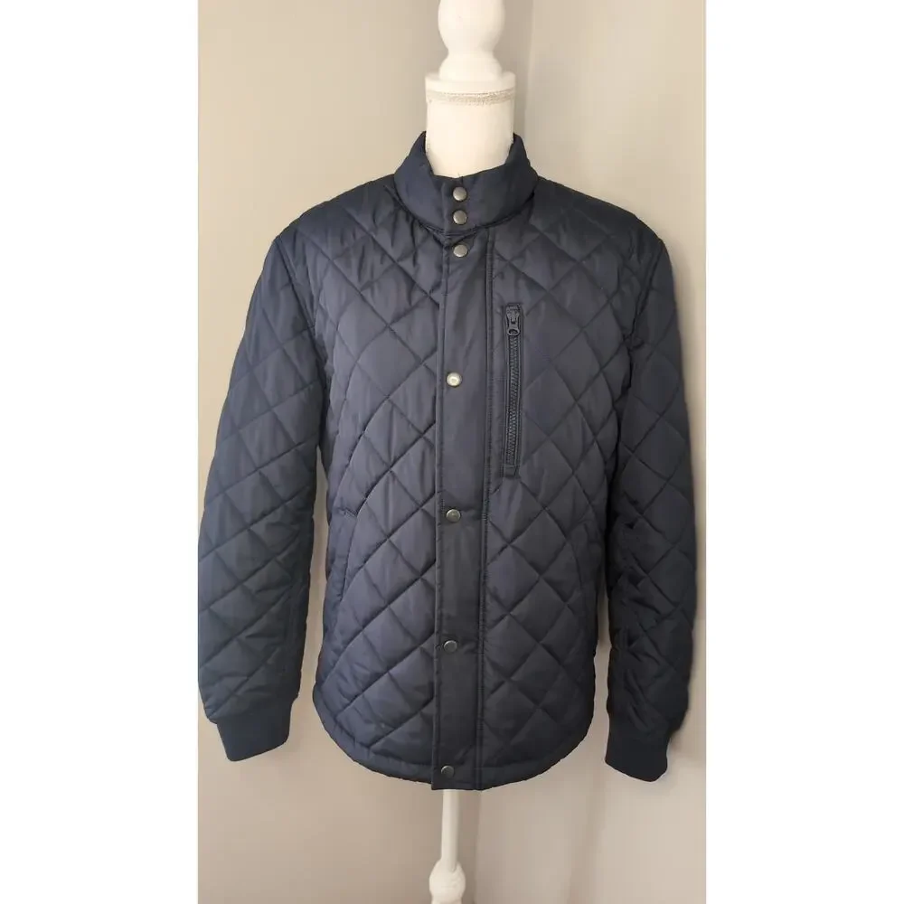 Banana Republic Mens Medium Quilted Jacket Navy Preppy Lightweight - Picture 1 of 9